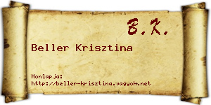 Beller Krisztina névjegykártya